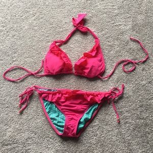 Hot pink guess swimsuit